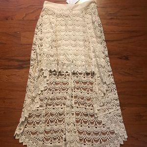 High low crochet skirt